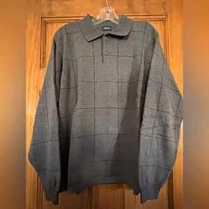 Izod Charcoal Polo with Grid Design